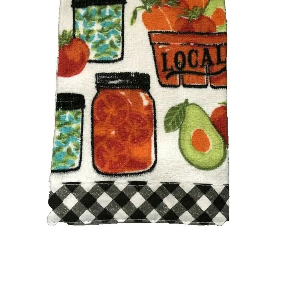 Vegetable Garden Set of 5 Kitchen Drying Mat Dish Towels Oven Mitt Potholder